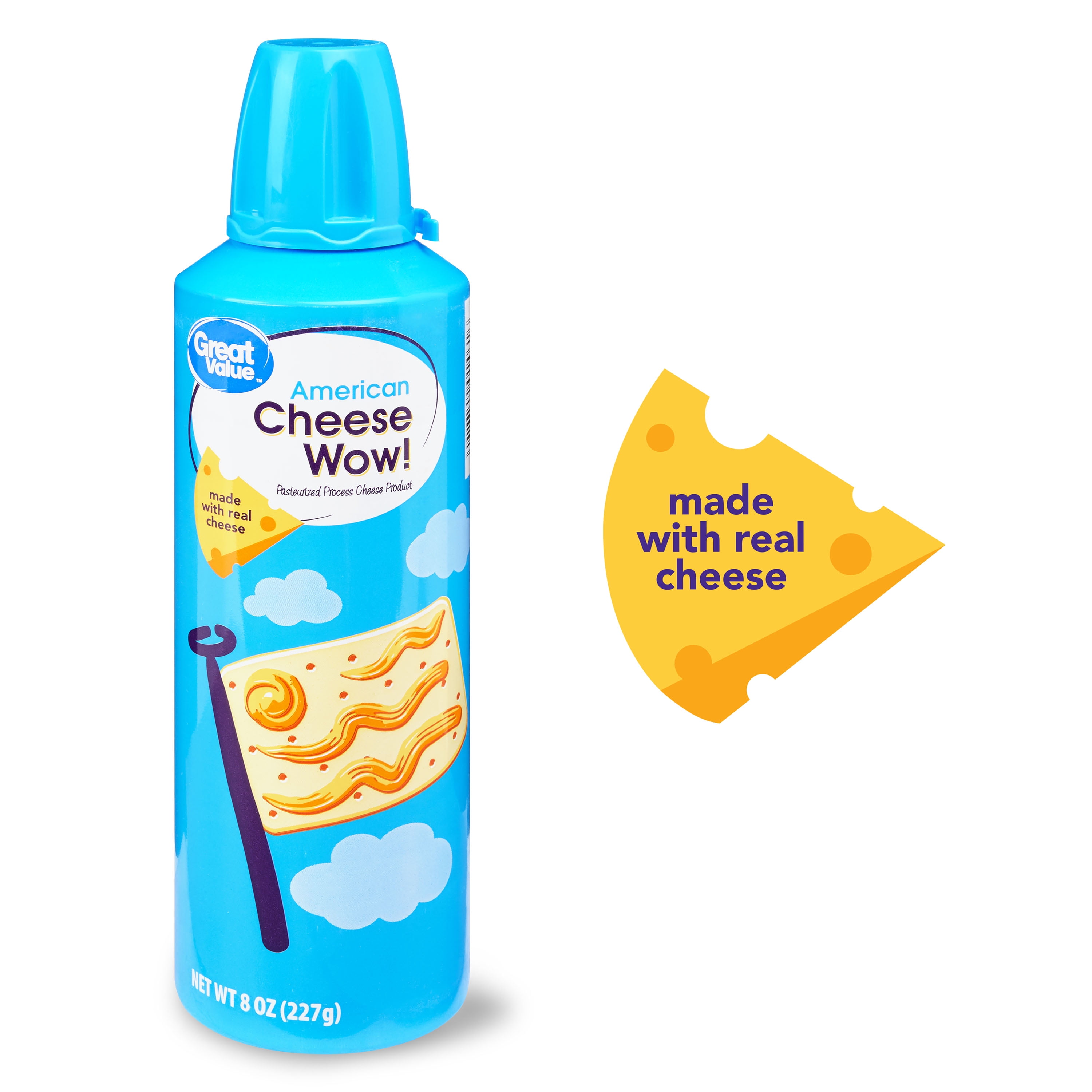 Great Value Cheese Wow! Spray Cheese, American Cheese, 8 oz Walmart