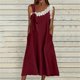 thumbnail image 2 of Vestido de Verano Casual sin Mangas Gradual de las Mujeres Vestido Largo con Cuello en V, Vestido de Vacaciones de Poliéster Suave, 2 of 8