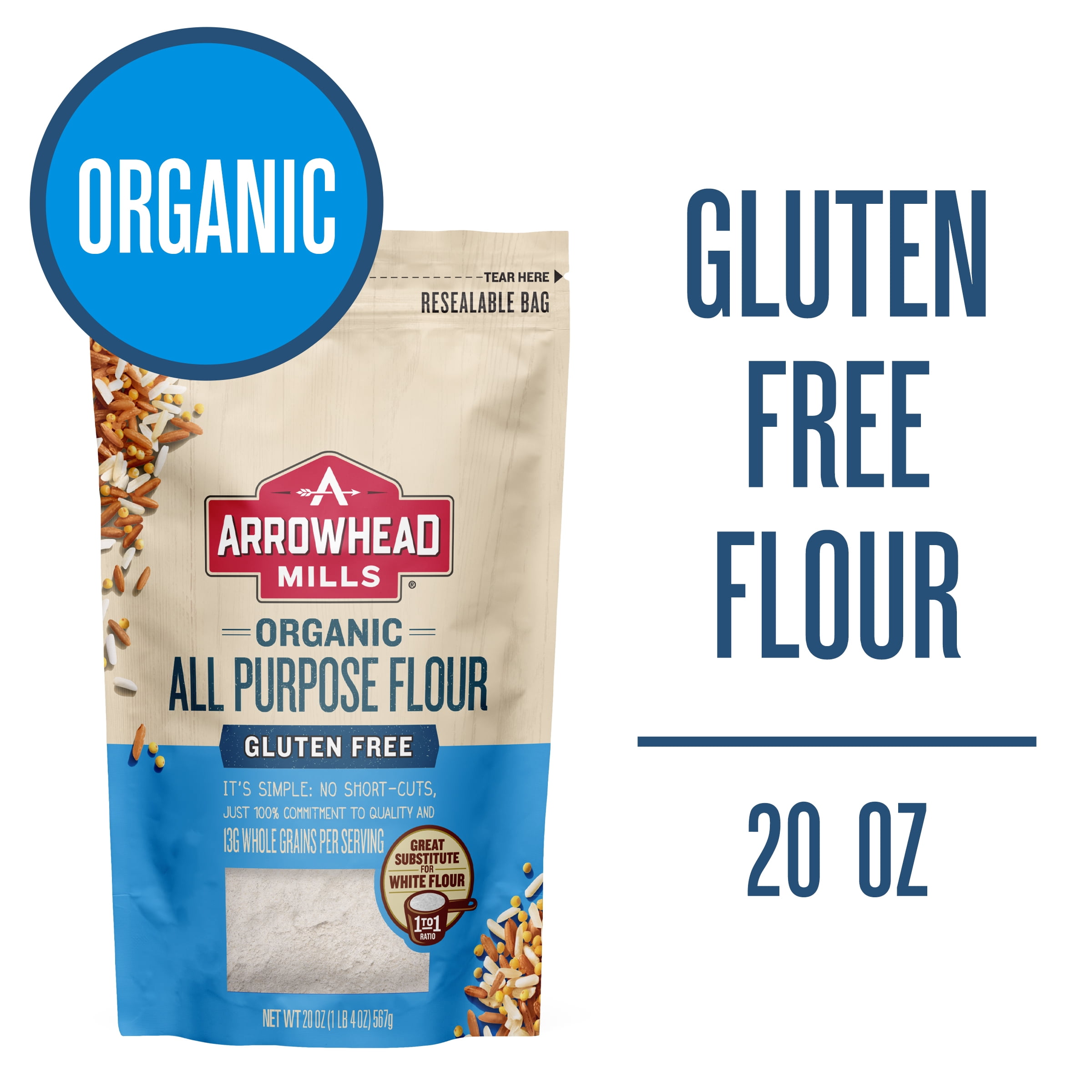 Arrowhead Mills Organic Gluten Free All Purpose Flour, 20 oz Bag