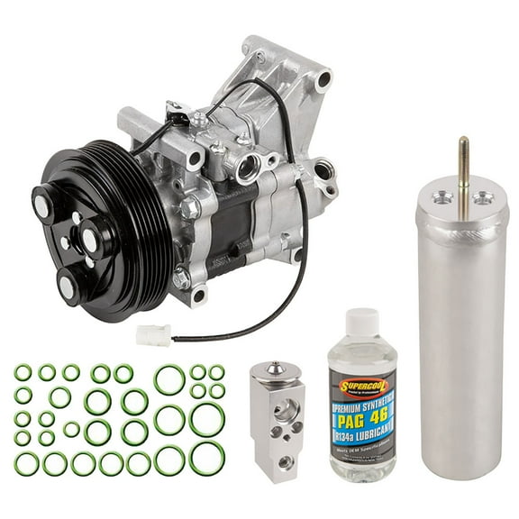 AC Compressor & A/C Repair Kit For Mazda 2 Mazda2 2011 2012 - Includes Drier, Expansion Valve, PAG Oil & O-Ring Seals - BuyAutoParts