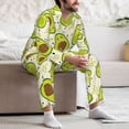 thumbnail image 5 of Mens Pajamas Set, Funny Avocado Green Love Button Down Long Sleeve Loungewear Sleepwear Pjs sets for Men, 5 of 5
