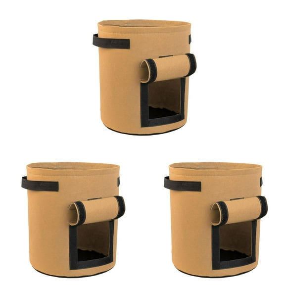 4 Gallon Potato Growing Bags - 3 Pack Durable Nonwoven Fabric Pots with Easy Access Flap & Sturdy Handles for Vegetables, Fruits & Flowers (Multi-Color)