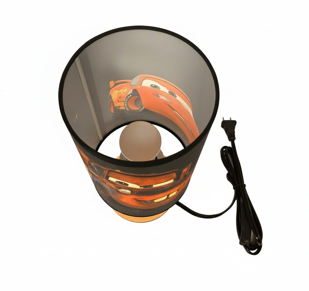 Mater McQueen Table Lamp Night Light Wood Base Room Decoration or Great Gift Ideas