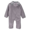 thumbnail image 6 of Newborn Baby Fleece Footie Snowsuit Unisex Winter Warm Thicken Zip Up Hooded Outfits for Girls Boys, 6 of 9