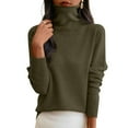 thumbnail image 6 of MESSUEN Turtleneck Tops for Women Long Sleeve Undershirt for Women Fitted Shirts for Women Sweatshirts for Women Sweatshirts Sweats for Women Womens Fall Sweatshirts Green L, 6 of 6