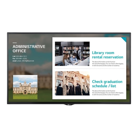 LG 55SE3KE-B - 55" Diagonal Class SE3KE Series LED-backlit LCD display - digital signage - 1080p (Full HD) 1920 x 1080 - black