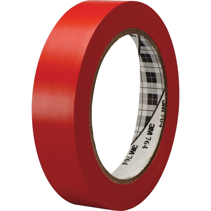 3M General-Purpose Vinyl Tape 764 - 36 yd Length x 1" Width - 5 mil Thickness - Rubber - 4 mil - Polyvinyl Chloride (PVC) Backing - 1 / Roll - Red | Bundle of 5