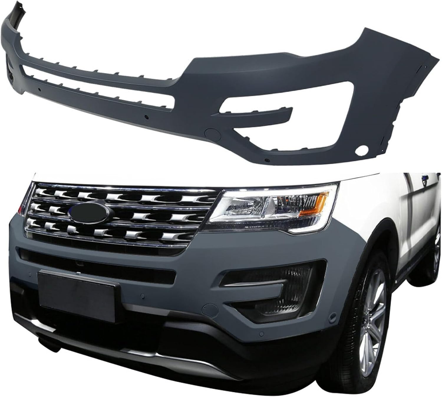 Primed Front Upper Bumper Cover For GMC Sierra 1500 2019-2021 84542582 Direct Replacement