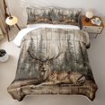 thumbnail image 2 of Erosebridal Cabin Moose Animals Quilt Full for Boys Men, Vintage Farmhouse Full Bedspread Sets, 3pcs, 2 of 7