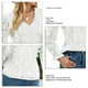 thumbnail image 5 of Blusa de encaje de mujer Fibra de poliéster Cuello en V Color puro Manga larga Otoño Invierno Costura de encaje hueco Mujeres Tops Camisas Blanco L, 5 of 5