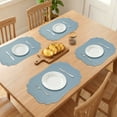 thumbnail image 3 of Unique Bargains Set of 6 Solid Placemats Leather Placemats for Kitchen Dining Light Blue, 3 of 6