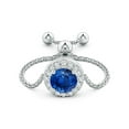 thumbnail image 2 of ANGARA Natural Round Sapphire Bolo Ring with Diamond Halo in 14K White Gold for Women (Size-5mm) | September Birthstone, Birthday, Anniversary, Jewelry Gift for Women | Natural Blue Sapphire Ring, 2 of 8