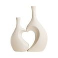 thumbnail image 2 of Juego de jarrones de cerámica, jarrón decorativo, jarrón artificial, porta flores secas, flor Blanco, 2 of 9