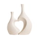 thumbnail image 2 of Juego de jarrones de cerámica, jarrón decorativo, jarrón artificial, porta flores secas, flor Blanco, 2 of 9