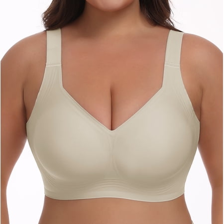 LWP Women's Plus Size Wireless Bras, Seamless Full Coverage Supportive Comfort No Underwire Everyday Bra