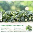 thumbnail image 3 of 2 PCS Enredaderas Artificiales, Hojas Verdes Artificiales, Vides de Eucalipto Simuladas, Bricolaje Disponible, Adecuado para Bodas, Patios y Decoración del Hogar, 3 of 4