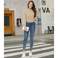 thumbnail image 5 of Tyhengta Women's Turtleneck Sweaters Long Sleeve Pullover Sweaters Mock Neck Knitted T-Shirt Basic Slim Fit Tee Tops Khaki XL, 5 of 7