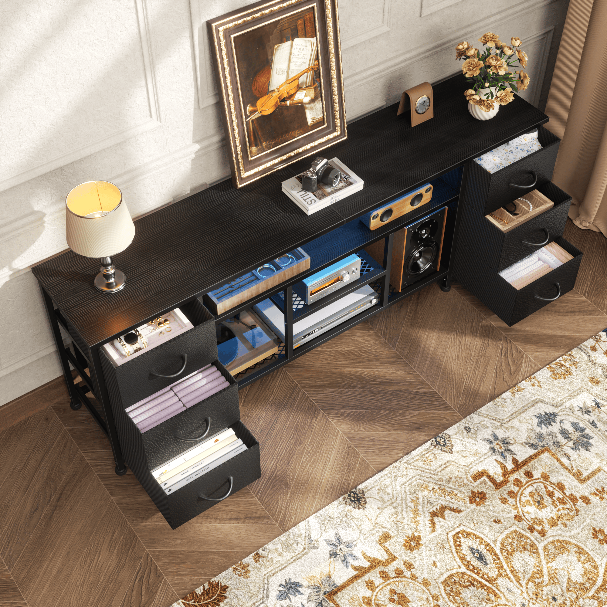 Tydimor 70" Modern TV Stand with 6 Drawers and LED Lights photo 8