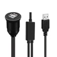 thumbnail image 2 of FVH 1m Waterproof Dustproof 480Mbps USB2.0 Type-A Male to Dual Female Hub Extension Data Power Cable Car Panel Mount Design, 2 of 7