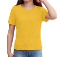 thumbnail image 6 of Dwellite Short Sleeve Shirts for Girls Crewneck T-Shirts Summer Tops Basic Tees 3-14 Years Yellow 120, 6 of 8