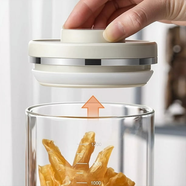 Conjunto de Recipiente Hermético Redondo de Vidrio de Borosilicato de Alto Contenido en Tanque Sellado Tipo Prensa en Forma de L
