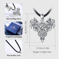 thumbnail image 4 of EUDORA Sterling Silver Viking Double Dragon Necklace for Women Men, Norse Amulet Energy Pterosau Pendant, Gift for Husband Sun Father, 24" Rope, 4 of 8