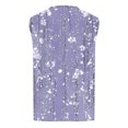 thumbnail image 4 of Womens T-shirts Sleeveless Round Neck Floral Printed Casual Tank Top Purple XXXL, 4 of 5