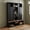 Black, variant on Farmhouse Hall Tree with Top Cubbies, Entryway Bench with Open Compartments, 62.2'' W Coat Rack with Hooks and Cabinets for Hallway Mudroom