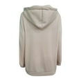 thumbnail image 2 of Hoodies for Women Zpanxa Women's Solid Color Zip up Hoodie, Long Tunic Sweatshirts Jackets, Plus Size Winter Warm Coats, Mid Length Hoodies Jackets Outwear with Pockets Khaki XXL, 2 of 4