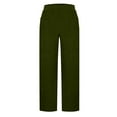 thumbnail image 3 of cocolona Womens Straight Wide-leg Corduroy Pants Fashion Solid Color Casual Loose Long Pants Elastic Waist Trousers with Pockets, 3 of 7