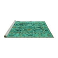thumbnail image 2 of Ahgly Company Machine Washable Indoor Rectangle Oriental Turquoise Blue Traditional Area Rugs, 2' x 3', 2 of 4