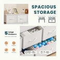 thumbnail image 2 of 5-Drawer Dresser with Fabric Drawers & Cabinet Suitable for Bedroom, Room with Plastic Frame & Top, Low Chest Organizer Unit with Removable Bins, Space-Saving Furniture for Closet,, Hallway, Assembly, 2 of 10