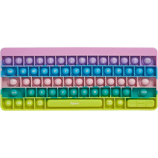 Tamaño grande Pop It Keyboard Pop Its Fidget Toys 1 paquete Fidget Toy Popits Push Pop Bubble Fidget Juguete sensorial Juguete para aliviar el estrés para niños adultos (color-3)