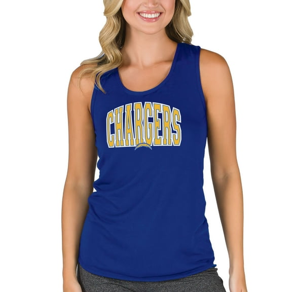 Women's Concepts Sport Royal Los Angeles Chargers Marathon Racer Back Tank Top
