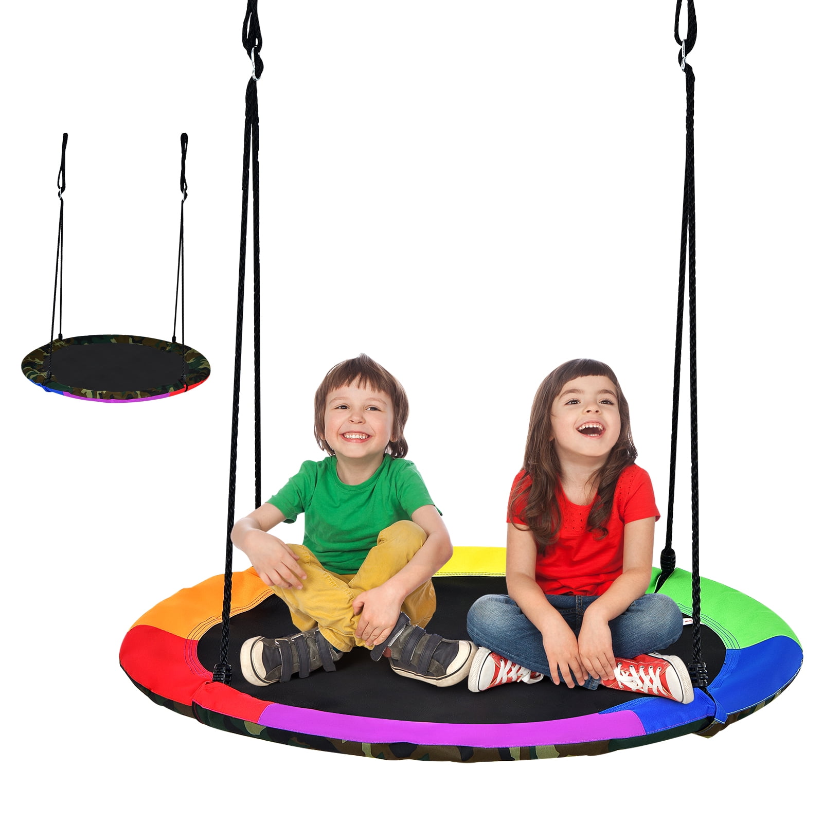 Saucer Tree Swing 40 Inch Round Outdoor Nest Spinner Swing 500lbs Weight Capacit 