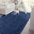thumbnail image 6 of Dwelke Fluffy Shag Area Rugs Soft Fuzzy Shaggy Rugs for Girls Bedroom Kids Room Carpet Furry Throw Dorm Rug , 5'x8',Indigo, 6 of 7