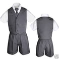 thumbnail image 1 of Ensemble Formel Garçon Bébé Tout-Petit Eton Gris Foncé Gilet Short Costume S m L TG 2T 3T 4T, 1 of 5