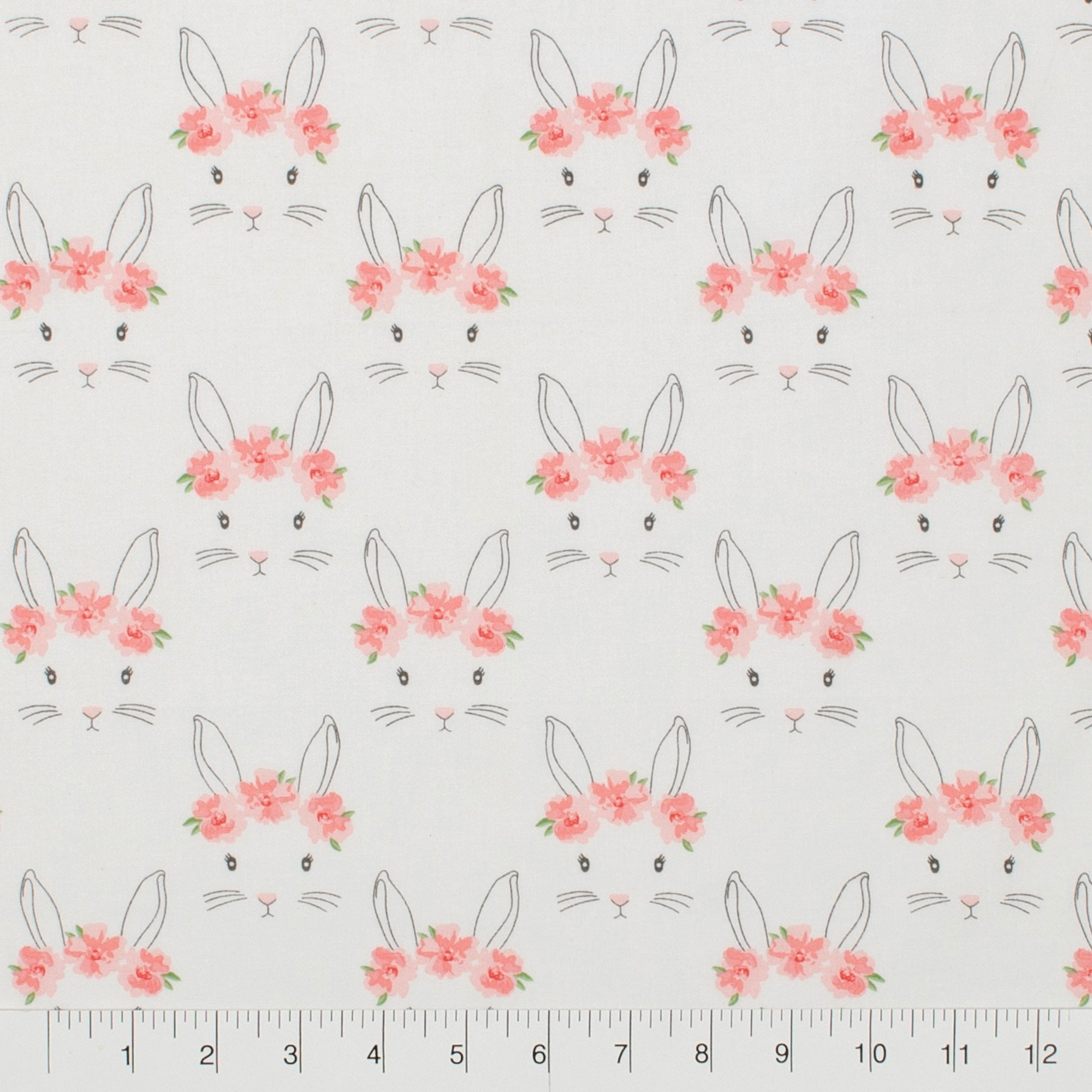 Create It 18"x21" Cotton Bunny Crown Precut Sewing & Craft Fabric, White 10 Pieces