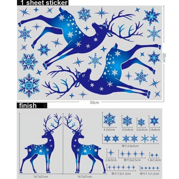 Pegatina de decoración de Feliz Navidad para ventana, Bola de oro, copo de nieve, calcomanías de pared, suministro para fiesta y Festival, 2024
