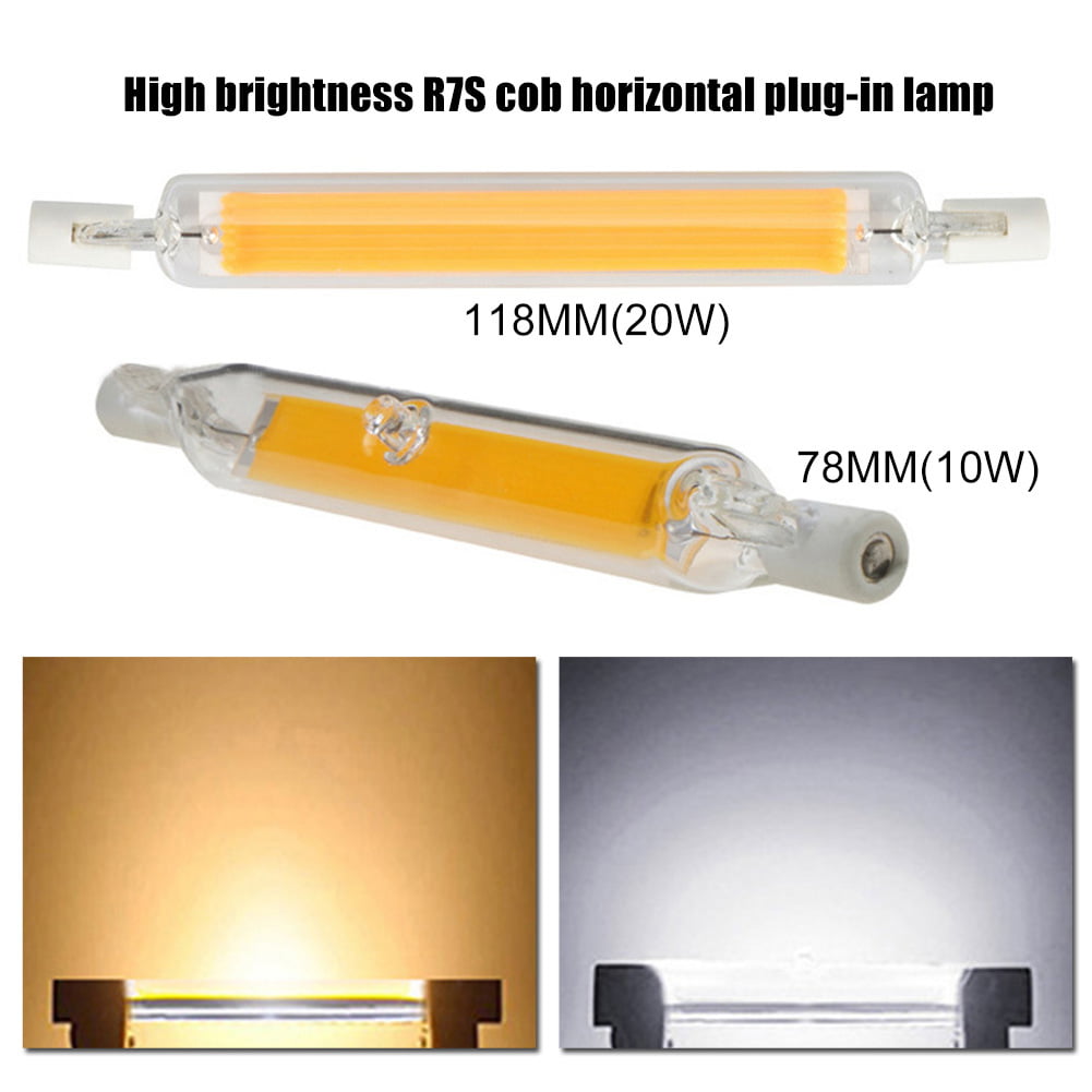 Led Light Bulb Cob R7s Dimmable Lamp 78/118mm Glass Replacement 20w 40w Halogen 
