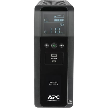 APC Sine Wave UPS Battery Backup & Surge Protector, 1350VA APC Back-UPS Pro