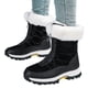 thumbnail image 2 of Zapatos para mujer, de invierno, para exteriores, nieve, aislamiento grueso, de algodón, para turismo rural, esquí, zapatillas para correr, botas vaqueras., 2 of 8