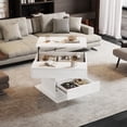thumbnail image 1 of Noble House 360° Rotating Coffee Table,High-Gloss Lift-Top,White, 1 of 8