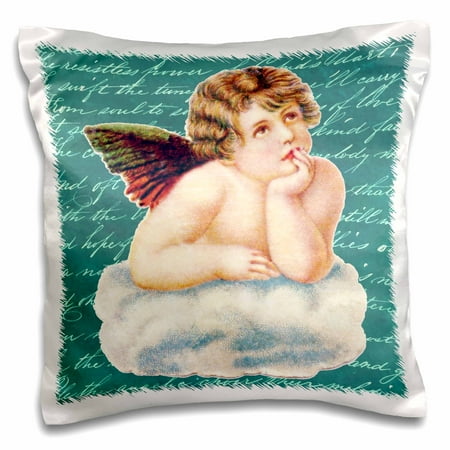 Furniture In Bowling Green Ky 3dRose Turquoise angel boy in the clouds Teal green blue cupid Dreamy cherub Angelic dreaming vintage art - Pillow Case, 16 by 16-inch ()