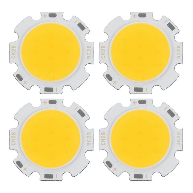 4x 5w Chip Light Round Cob Super Bright Led Light Led Lamp Bulbs Warm White Dc15-17v-yuyu
