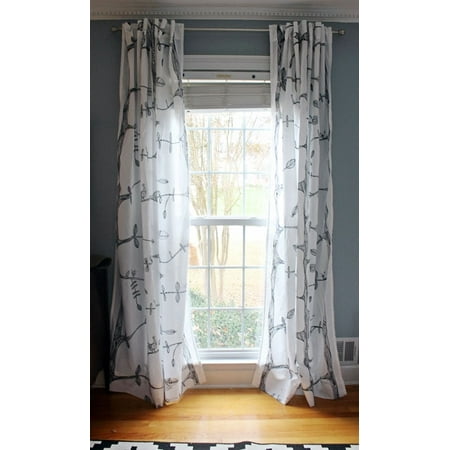 Pair Of Tree And Bird Pattern Curtains Each Panel Measures 98