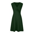 thumbnail image 4 of IROINNID Wedding Guest Dresses for Women Evening Night Party Dress Plus Size V-Neck Solid Sleeveless Boho Dress Trendy Formal Dress,Green, 4 of 6
