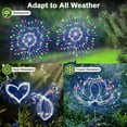 thumbnail image 3 of Solar Garden Lights Outdoor, 2 Pack 120 LED Twinkling Firework Lights Decorative with 2 Modes, Outdoor Waterproof Solar Starburst Light for Outside Yard Pathway Garden Decor, Multicolor, 3 of 11
