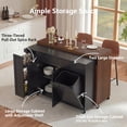 thumbnail image 5 of DTTRA 102" Rolling Kitchen Island with Extendable Table & Trash Storage, Black, 5 of 9