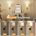 thumbnail image 3 of NIORSUN Battery Operated Wall Sconce Set of 2, Gold Wireless Rechargeable Wall Lights with 5200mAh Dimmable Detachable Bulbs and Remote, 9 Colors Sconces Wall Decor for Bedroom Living Room Hallway, 3 of 10
